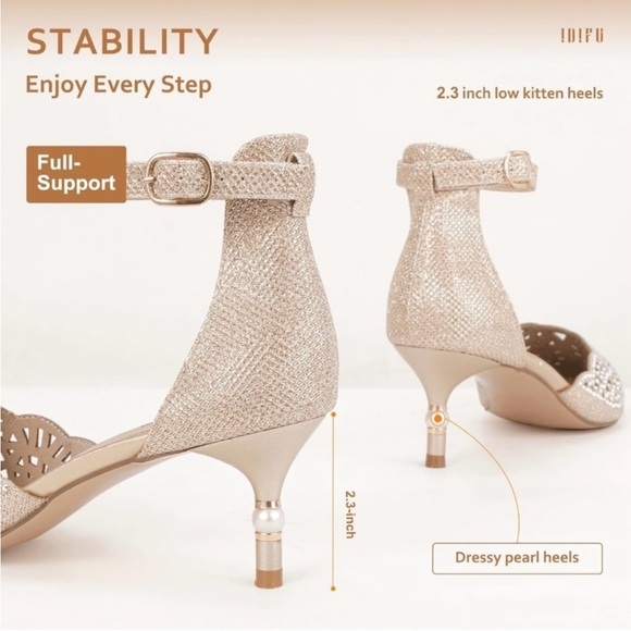 Elegant Silver Heels with Ankle Strap - Picture 3 of 13